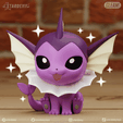 vaporeonB_02.png vaporeon chibi 2 models easy to print cute