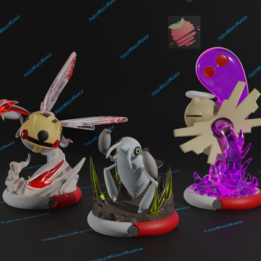 👻 nincada, ninjask, shedinja 3d print model presupported・ STL