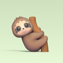 Sloth-Branch1.png Archivo 3D Pereza en rama・Modelo para descargar y imprimir en 3D