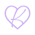 coeur K.stl heart with initial K