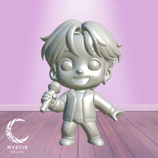 jung-kook1.png Jungkook BTS Chibi Cartoon 3D Print STL | Jeon Jungkook K-Pop Figure