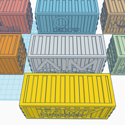 Marvel-40mm-Container-preview.png Free STL file Marvel Crisis - 40mm Shipping Containers with Logos・3D printer model to download