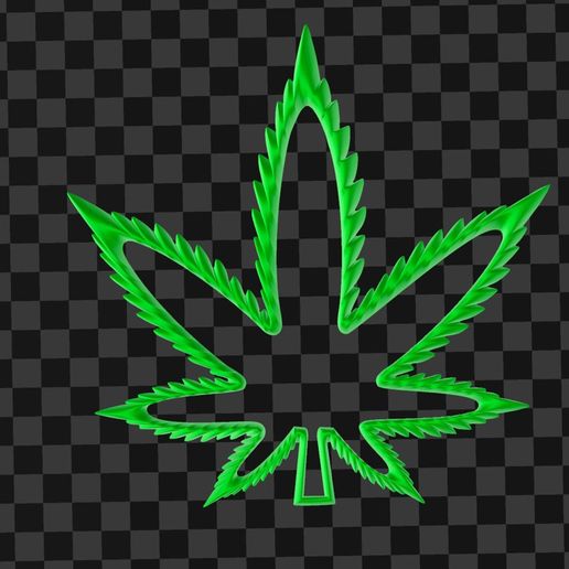 wonderful structured cannabis leaf 3D model