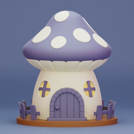 Mushroom-House-1.jpg Mushroom House 3D Printable STL Model