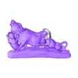Lions hunting Buffalo.STL Lions chassant des buffles MODÈLE 3D STL FILE POUR ROUTER CNC LASER & IMPRIMANTE 3D