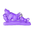 Lions hunting Buffalo.STL Lions hunting Buffalo 3D MODEL STL FILE FOR CNC ROUTER LASER & 3D PRINTER