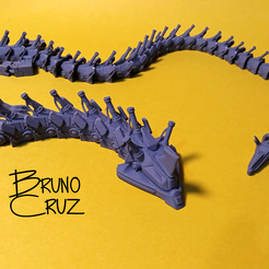 Post_05.png STL file Hard Surface Dragon flexi Print-in-place・3D printable model to download, Bruno_Cruz