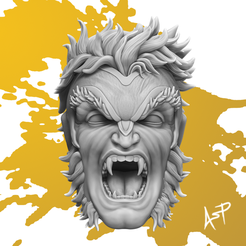 renderSabreHead.png Fichier STL Sabretooth Head Marvel Legends・Design à télécharger et à imprimer en 3D