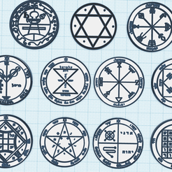 Seals-of-King-Solomon-SET.png Archivo 3D Sellos del Rey Salomón, Sigilos de la Sabiduría, Pentáculos de Júpiter, Colgante Talismán, Sello de Salomón, Rueda de la Vida・Plan para descargar y imprimir en 3D