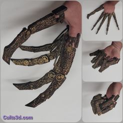 20201129_170703.jpg 3D file Clockwork-Steampunk cosplay articulated fingers・3D printable design to download