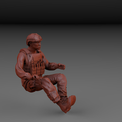 sol.185.png STL file MODERN SOLDIER SEATED HUMMER DRIVER・3D printer model to download