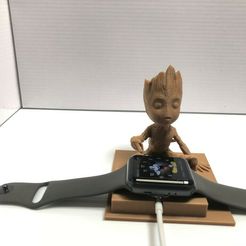 5.jpg Fichier 3D gratuit Support pour Apple Watch Baby Groot・Objet pour imprimante 3D à télécharger