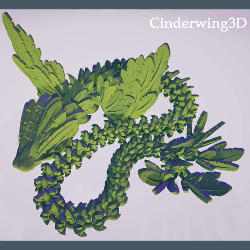 1.png STL file FLYING SERPENT, QUETZALCOAT, WINGED SERPENT, ARTICULATING FLEXI WIGGLE PET, PRINT IN PLACE, FANTASY SNAKE・3D print design to download, Cinderwing3D