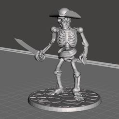 7abcd6198f69e9379bc7a0a0b3226734_display_large.JPG Free STL file 28mm Skeleton Warrior Pirate Captain・3D printer design to download