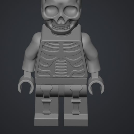 LEGO-Style Skeleton Minifigure – 3” Resin Printable Halloween Figure