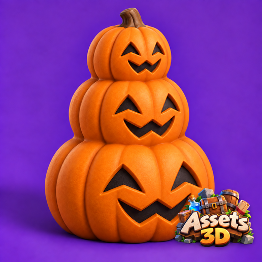 Pumpkin Tower — Support-Free Chibi Halloween Collectible STL