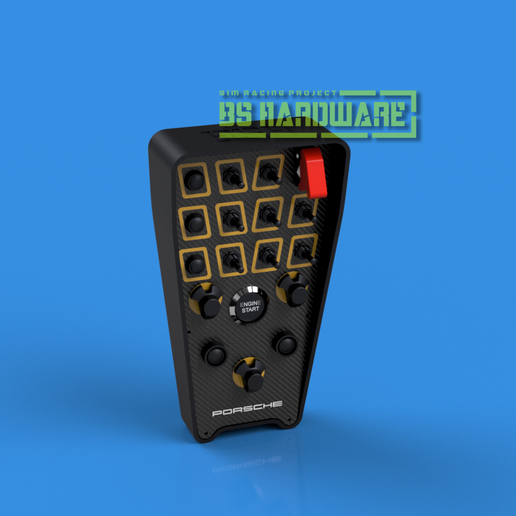BBOX-Porsche-1.png SIm Racing Porsche Button Box 30cm Simracing equipment Buttonbox GT3