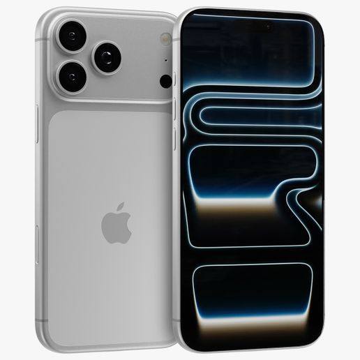 Apple iPhone 17 Pro Max Silver - 3D model önizlemesi