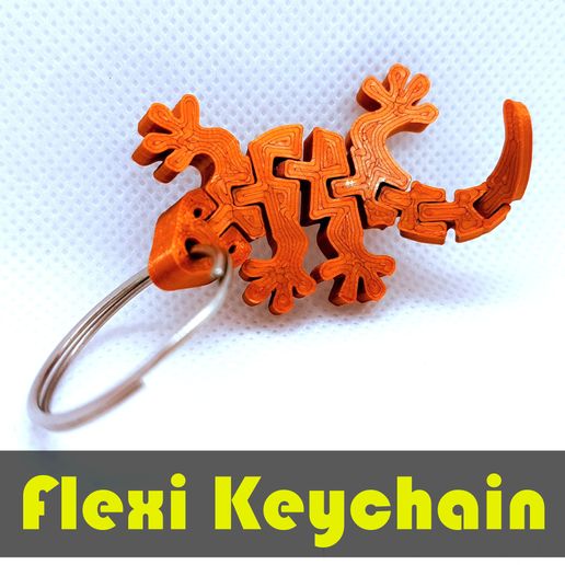 Flexi Articulated Keychain - Gecko 3D model