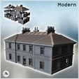 1-PREM.jpg Modern multi-story building with tiled roof and multiple chimneys (17) - Modern WW2 WW1 World War Diaroma Wargaming RPG Mini Hobby
