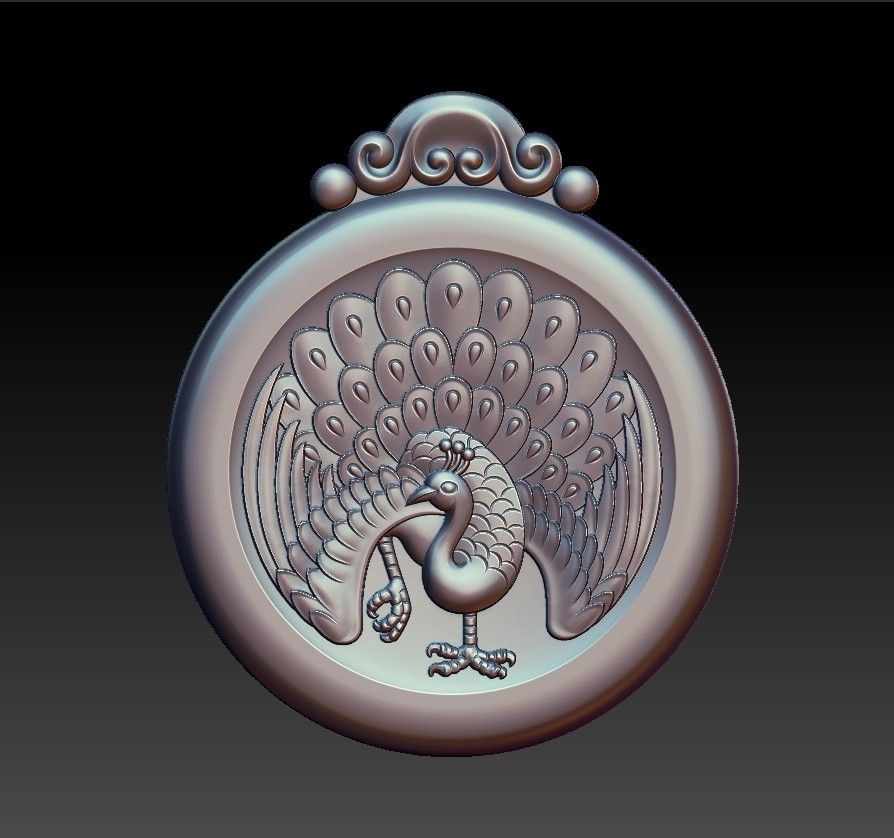 peacock_pendant5.jpg Free STL file peacock pendant・3D printing template to download, stlfilesfree