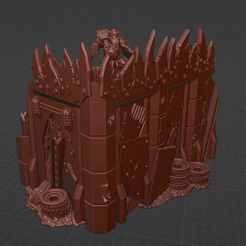 Space-Ork-Corner-ruin-1-01.jpg Archivo 3D Space Ork Corner Ruins 01 pieza de terreno inspirada en wh40k・Diseño de impresora 3D para descargar