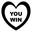 Wholesome-10152025-21_design.png You Win Wholesome Positive Kind Heart Shaped Message Cookie Cutter and Stamp