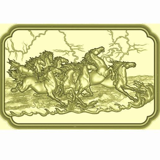 horses relief model for cnc 3D model