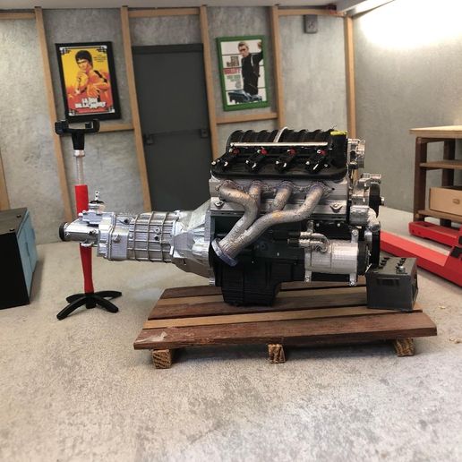 Archivo STL Motor V8 escala 1/10・Diseño imprimible en 3D para descargar ...
