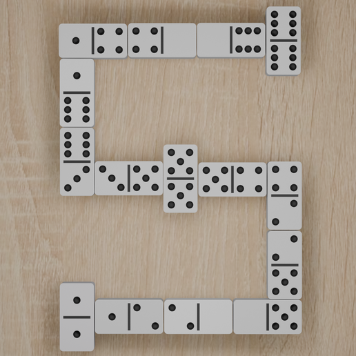 ♟ Dominoes set 28 Pices・ STL File for 3D printing・Cults