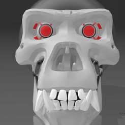 ALEXA-ECHO-DOT-5-T-800-GORILLA-SKULL.jpg STL-Datei Suporte Alexa Echo Dot 4a e 5a Geração Gorilla T-800 Terminator Schädel・Design für den 3D-Druck zum Herunterladen