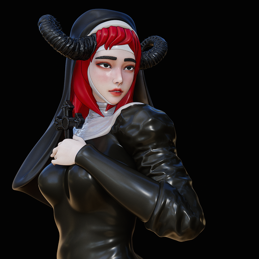 Freira Sedutora - Mistério e Elegância 3D model