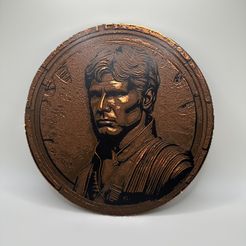 IMG_7025.jpeg Archivo STL gratis Han Solo PLAQUE/COIN - STAR WARS WALL ART - HUEFORGE - PINTURA DE FILAMENTOS・Objeto de impresión 3D para descargar