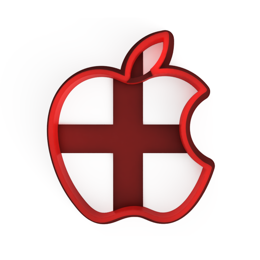Apple logo cookie cutter, apple, FONDANT 3D model