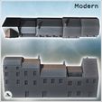 4.jpg Set of modern multi-story buildings with colonnade passage and baroque tiled roofs (8) - Modern WW2 WW1 World War Diaroma Wargaming RPG Mini Hobby