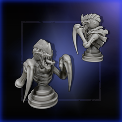 DEF.png OBJ file Tyranid bust Alien space bug war hammer mini Xeno・3D print object to download