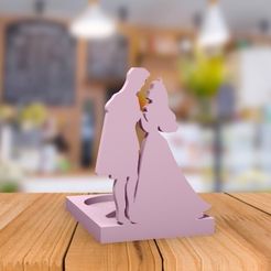 portavela-bella-durmiente.jpg STL file Sleeping Beauty Candle Holder・Template to download and 3D print