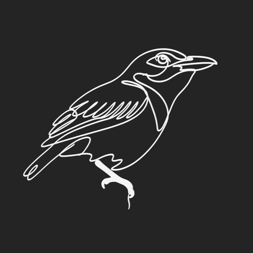 Australasian Figbird 1 lineart 3d printed 3D model preview