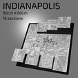 INDIANAPOLIS.png 3D Indianapolis / File digitali / File STL 3D / Mappa 3D di Indianapolis / Arte della città 3D / Punto di riferimento stampato in 3D / Modello Skyline / 3D Indianapolis