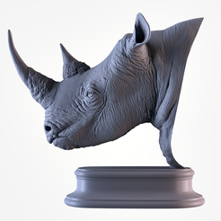 001.png STL-Datei Rhinozeros・Modell zum Herunterladen und 3D-Drucken