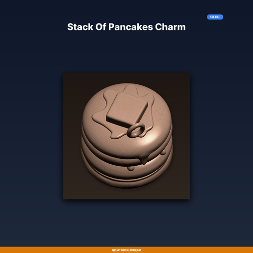 Stack Of Pancakes Charm - 3D Printable STL File