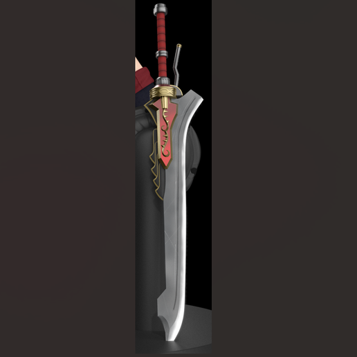 Devil May Cry 4 Inspired 1:1 Scale Red Queen Sword 3D Model for Printing 3D model