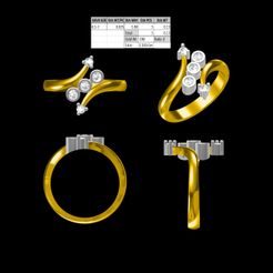 5 Diamond Ring.jpg Archivo STL Anillo 5 Diamantes Mujer・Idea de impresión 3D para descargar