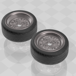 bbs-mahle.png STL file BBS Mahle Wheels with Tire For Scale Model・3D print design to download