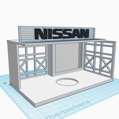 Mighty-Curcan-Juttuli.png Fichier STL Nissan Car Port Garage Scale 143 Dr!ft Racer Enfant de la tempête Diorama・Plan à imprimer en 3D à télécharger