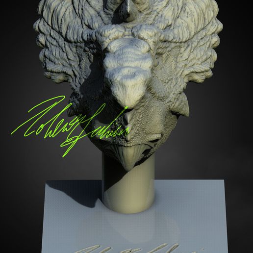 0000000pachyshield1.jpg Pachyrhinosaurus lakustai keratin shield Bust