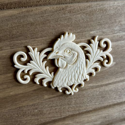 relief set hen animal symbol model