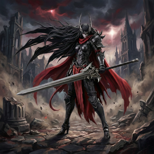 Morwyn, the Desecrated Valkyrie - 32mm Scale STL for RPG & Tabletop