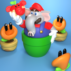 Fichier 3D Eléphant Pomme Super Mario Wonder 🐢・Modèle à télécharger et à  imprimer en 3D・Cults