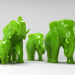 012.jpg STL-Datei Elefantenfamilie HIGH REZOLUTION herunterladen • Objekt für 3D-Drucker, Bora_UA